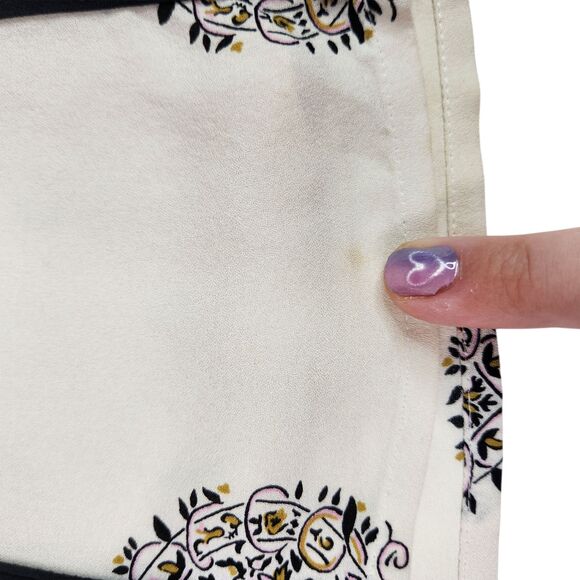 A.L.C. Skirt Womens 0 Cream Black Silk Geometric Medallion Flare Ballet Siren - Picture 4 of 11
